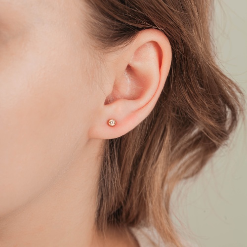 Пусеты Fiore Luna Cubic zirconia Champagne, SWE0128 CH G фото 4